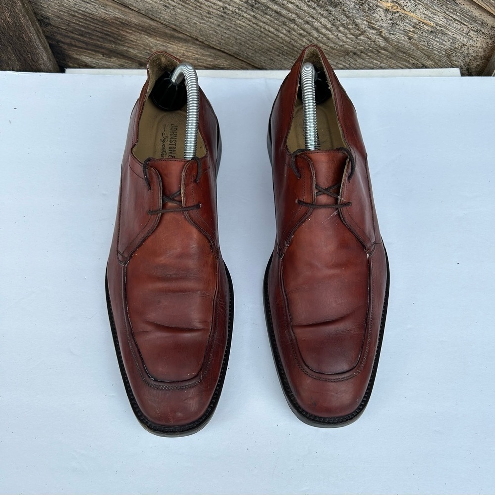 Johnston & Murphy Men's Size 9 M Brown Moc Toe Lace Up Leather Made in Italy - Picture 4 of 9